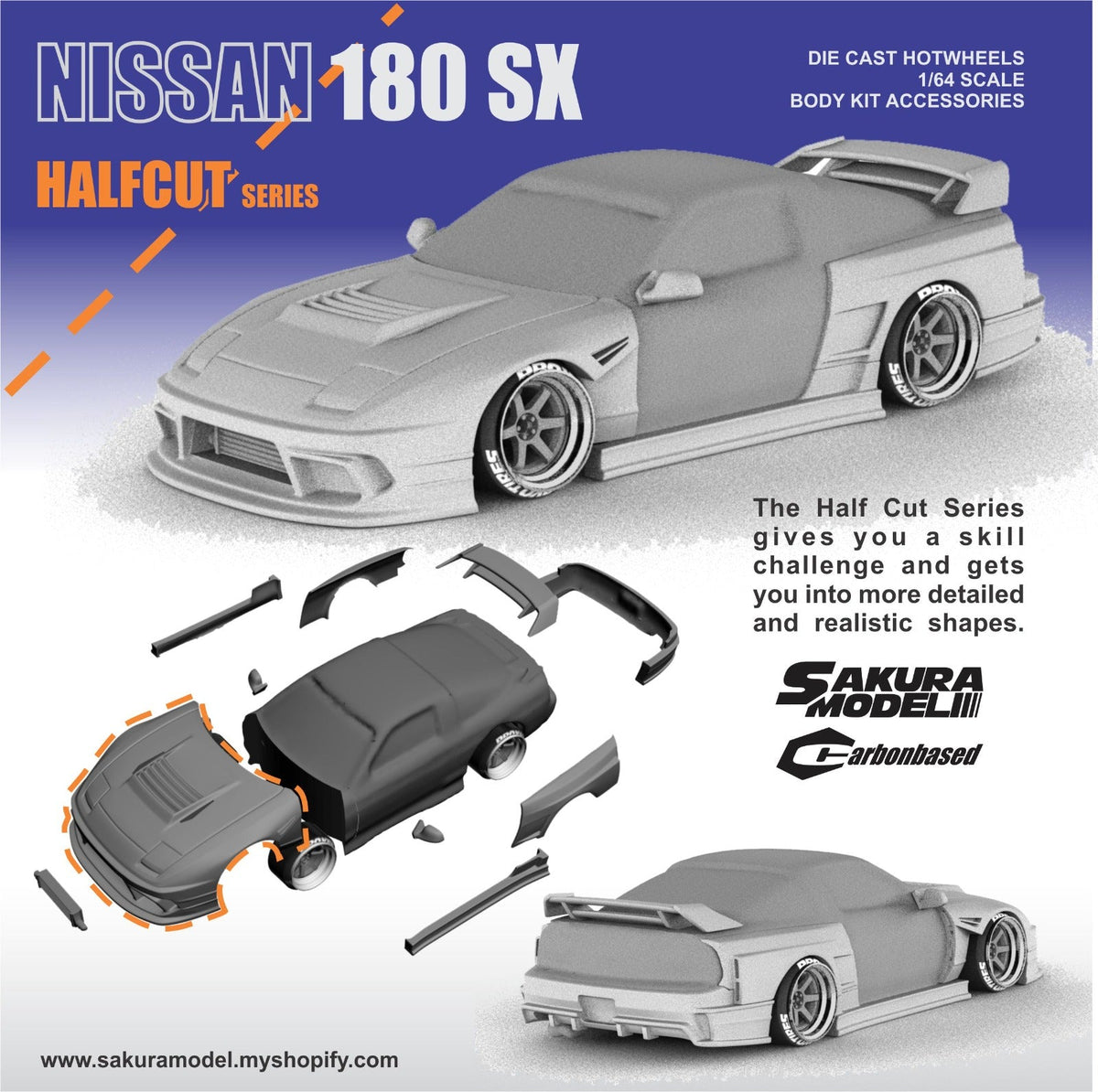 Sakura - Add on Body kit / Half Cut for Nissan 180SX