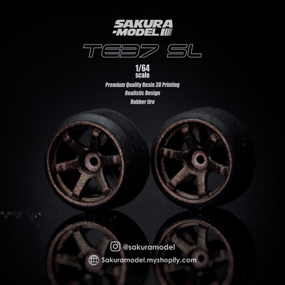 Sakura - Custom wheel 64 scale model TE37 SL