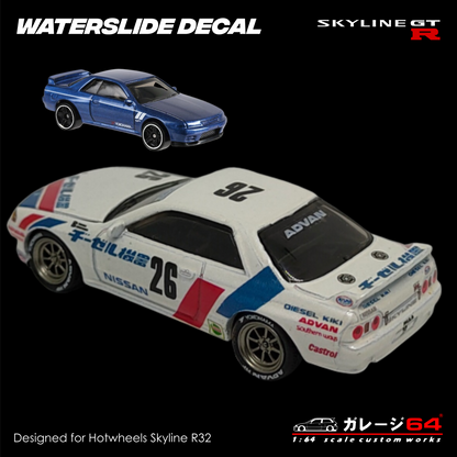 Decal Set Hotwheels Skyline R32 Diesel Kiki JGTC