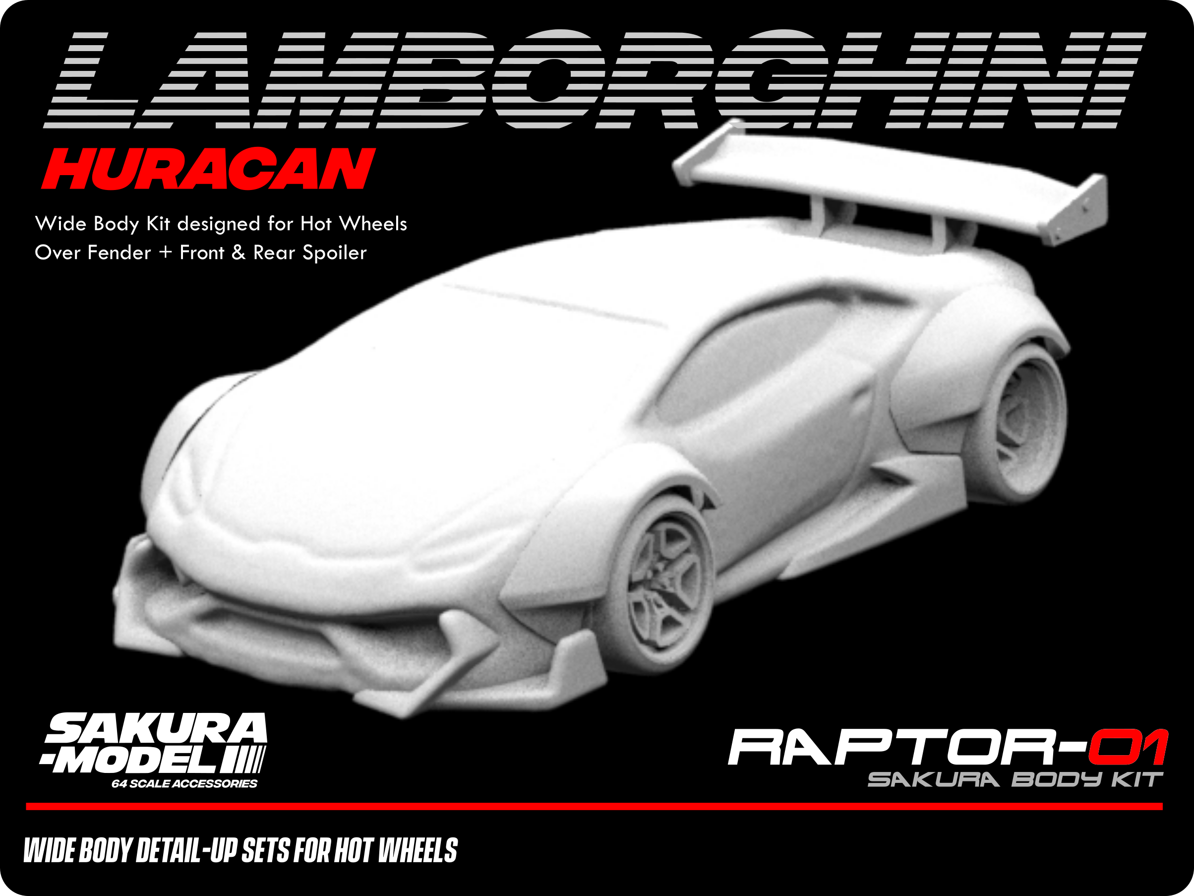 Sakura - Add on Body kit for Hot Wheels Lamborghini Huracan – HPZ Diecast