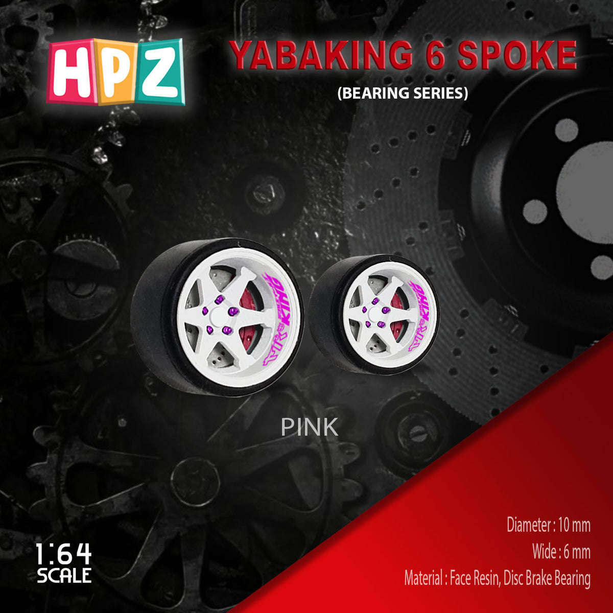 HPZ Wheels Model Yabaking 6 Spoke 326 Power Bearing Series