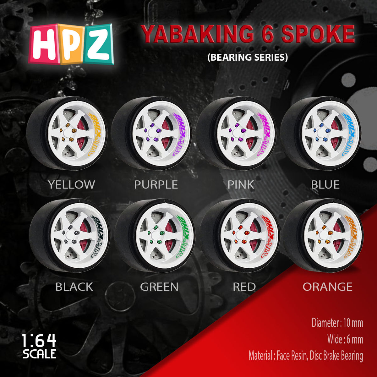 HPZ Wheels Model Yabaking 6 Spoke 326 Power Bearing Series