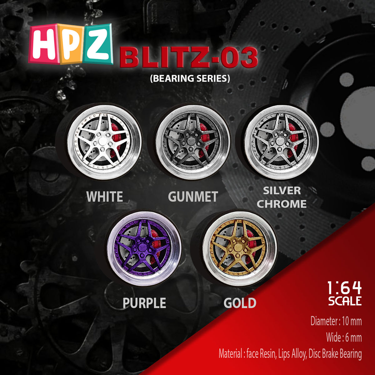HPZ Wheels Model Blitz 03 Bearing Series